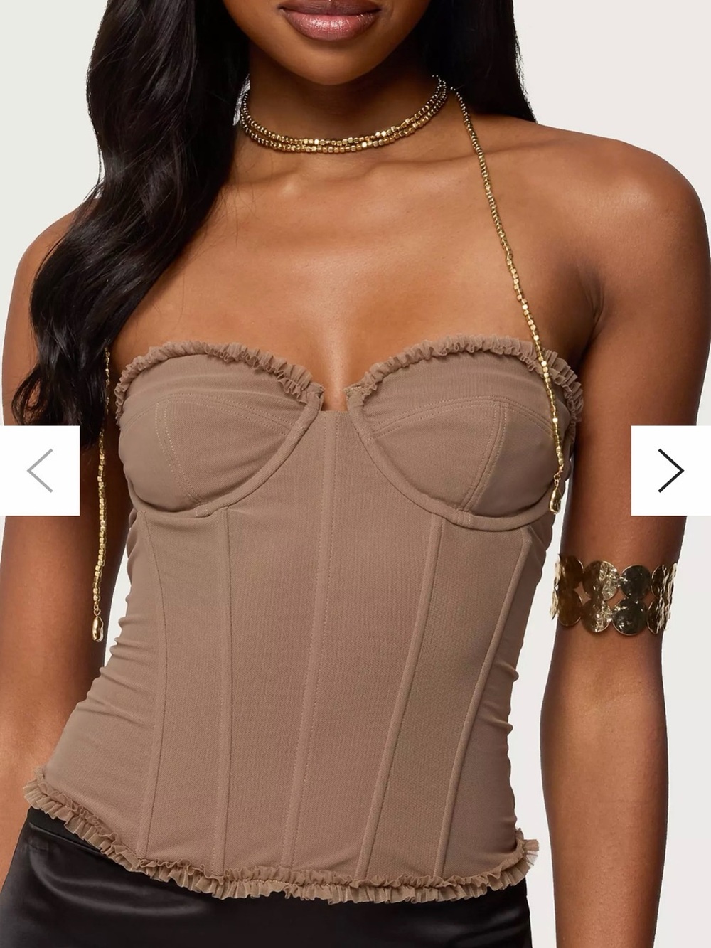 NWT Edikted Deirdre Mesh Lace Up Corset, size XS